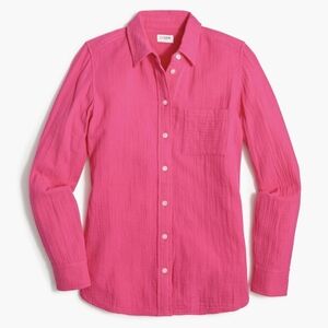 NWT J.Crew Pink Button-Up Long Sleeve Shirt